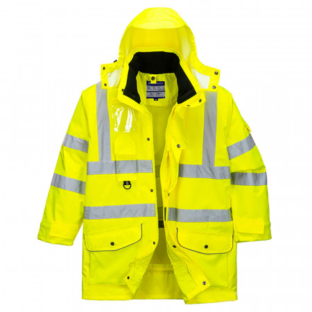 Jachetă reflectorizantă Portwest S427, galbenă 7 în 1, potrivită pentru sublimare